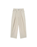 PLEATED DENIM PANTS