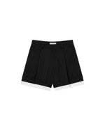 LAYERED PINSTRIPE SHORTS
