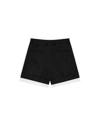 LAYERED PINSTRIPE SHORTS