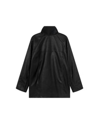 HIGH COLLAR LEATHER JACKET