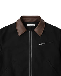 LEATHER COLLAR JACKET