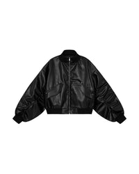 LEATHER UTILITY BOMBER
