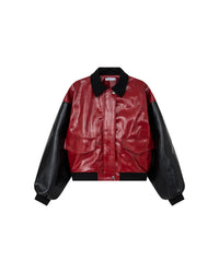 JERSEY LEATHER BOMBER