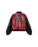 JERSEY LEATHER BOMBER