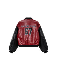 JERSEY LEATHER BOMBER