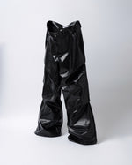 LEATHER PLEATED PANTS