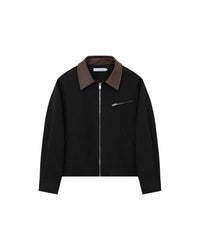 LEATHER COLLAR JACKET