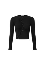 CURVED BUTTON KNIT
