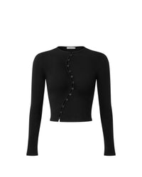 CURVED BUTTON KNIT